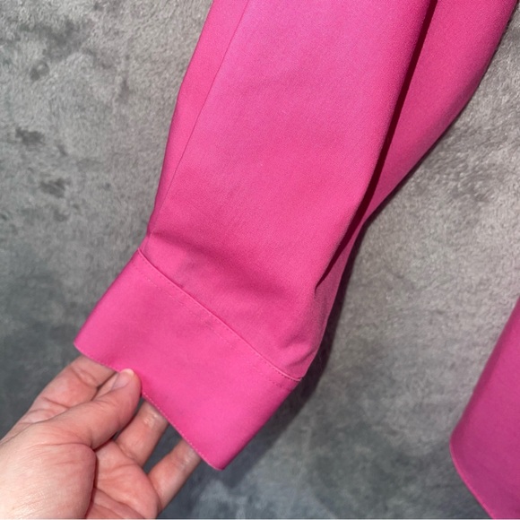 Foxcroft Pink Wrinkle Free Cotton Blend Button Down Top Size 6 - Picture 8 of 10